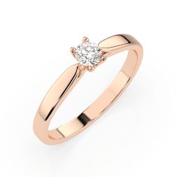 0,15 Karat Diamant Verlobungsring mit 1 Diamanten, Rotgold 585 / 14K, Weite 60 mm, Gewicht ca. 1.7 g.