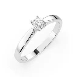 0,15 Karat Diamant Verlobungsring mit 1 Diamanten, Weißgold 585 / 14K, Weite 65 mm, Gewicht ca. 1.7 g.