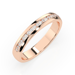 0,15 Karat Diamant Verlobungsring mit 19 Diamanten, Rotgold 585 / 14K, Weite 60 mm, Gewicht ca. 2.8 g.