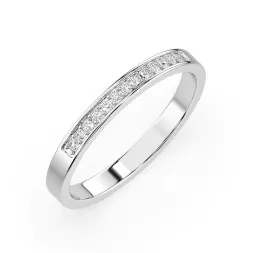 0,11 Karat Diamant Memoire Ring mit 13 Diamanten, Weißgold 585 / 14K, Weite 57 mm, Gewicht ca.
