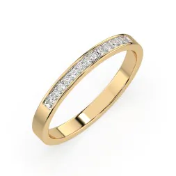 0,11 Karat Diamant Memoire Ring mit 13 Diamanten, Gelbgold 585 / 14K, Weite 52 mm, Gewicht ca. 