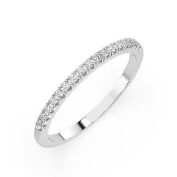 0,14 Karat Diamant Memoire Ring mit 17 Diamanten, Weißgold 585 / 14K, Weite 48 mm, Gewicht ca.