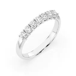 0,42 Karat Diamant Verlobungsring mit 7 Diamanten, Weißgold 585 / 14K, Weite 55 mm, Gewicht ca. 2.1 g.