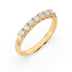 0,42 Karat Diamant Verlobungsring mit 7 Diamanten, Gelbgold 585 / 14K, Weite 57 mm, Gewicht ca. 2.1 g.