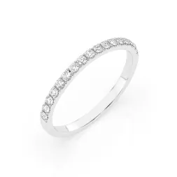 0,26 Karat Diamant Memoire Ring mit 17 Diamanten, Weißgold 585 / 14K, Weite 61 mm, Gewicht ca.