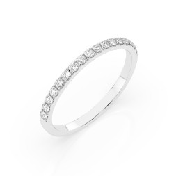 0,26 Karat Diamant Verlobungsring mit 17 Diamanten, Weißgold 585 / 14K, Weite 51 mm, Gewicht ca. 1.1 g.
