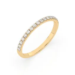 0,26 Karat Diamant Memoire Ring mit 17 Diamanten, Gelbgold 585 / 14K, Weite 57 mm, Gewicht ca. 