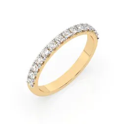 0,42 Karat Diamant Verlobungsring mit 14 Diamanten, Gelbgold 585 / 14K, Weite 65 mm, Gewicht ca. 2.1 g.