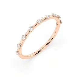 0,18 Karat Diamant Verlobungsring mit 9 Diamanten, Rotgold 585 / 14K, Weite 59 mm, Gewicht ca. 1.1 g.