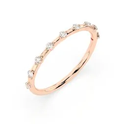 0,18 Karat Diamant Verlobungsring mit 9 Diamanten, Rotgold 585 / 14K