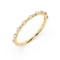 0,18 Karat Diamant Verlobungsring mit 9 Diamanten, Gelbgold 585 / 14K