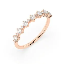 0,5 Karat Diamant Verlobungsring mit 15 Diamanten, Rotgold 585 / 14K, Weite 67 mm, Gewicht ca. 1.4 g.