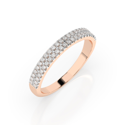 0,18 Karat Diamant Verlobungsring mit 46 Diamanten, Rotgold 585 / 14K, Gewicht ca. 1.7 g.