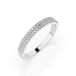0,18 Karat Diamant Verlobungsring mit 46 Diamanten, Weißgold 585 / 14K, Weite 48 mm, Gewicht ca. 1.7 g.