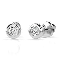 0,10 Karat Diamant Ohrstecker mit 2 echten Diamanten, Weißgold 585 / 14K