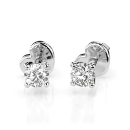 0,12 Karat Diamant Ohrstecker mit 2 echten Diamanten, Weißgold 585 / 14K