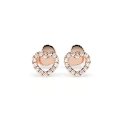 0,14 Karat Diamant Ohrstecker mit 28 echten Diamanten, Rotgold 585 / 14K