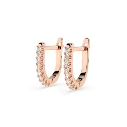 0,32 Karat Diamant Creolen, Rotgold 585 / 14 Karat, Gewicht ca. 1.7 g.