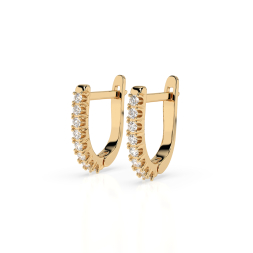 0,32 Karat Diamant Creolen, Gelbgold 585 / 14 Karat, Gewicht ca. 1.7 g.