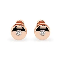0,08 Karat Diamant Ohrstecker mit 2 echten Diamanten, Rotgold 585 / 14K