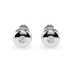 0,08 Karat Diamant Ohrstecker mit 2 echten Diamanten, Weißgold 585 / 14K