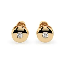 0,08 Karat Diamant Ohrstecker mit 2 echten Diamanten, Gelbgold 585 / 14K
