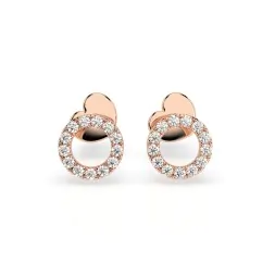 0,16 Karat Diamant Ohrstecker mit 26 echten Diamanten, Rotgold 585 / 14K