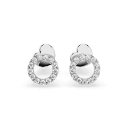 0,16 Karat Diamant Ohrstecker mit 26 echten Diamanten, Weißgold 585 / 14K