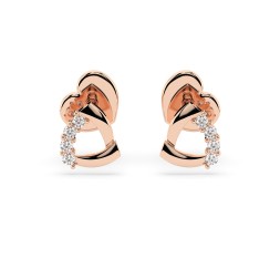 0,05 Karat Diamantohrstecker mit 8 echten Diamanten, Rotgold 585 / 14K