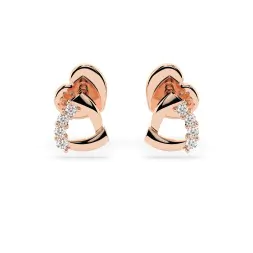 0,05 Karat Diamant Ohrstecker mit 8 echten Diamanten, Rotgold 585 / 14K