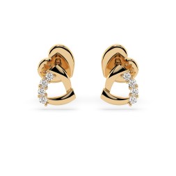 0,05 Karat Diamantohrstecker mit 8 echten Diamanten, Gelbgold 585 / 14K