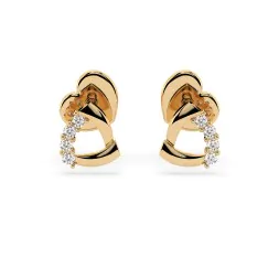 0,05 Karat Diamant Ohrstecker mit 8 echten Diamanten, Gelbgold 585 / 14K