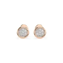 0,08 Karat Diamant Ohrstecker mit 14 echten Diamanten, Rotgold 585 / 14K