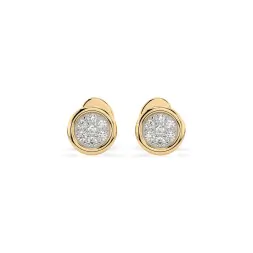 0,08 Karat Diamant Ohrstecker mit 14 echten Diamanten, Gelbgold 585 / 14K
