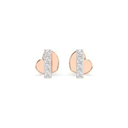 0,08 Karat Diamant Ohrstecker mit 8 echten Diamanten, Rotgold 585 / 14K