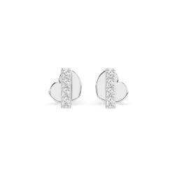 0,08 Karat Diamant Ohrstecker mit 8 echten Diamanten, Weißgold 585 / 14K