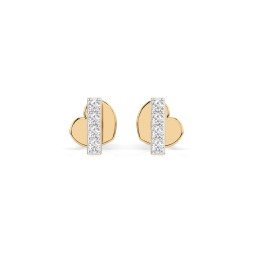 0,08 Karat Diamantohrstecker mit 8 echten Diamanten, Gelbgold 585 / 14K