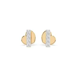 0,08 Karat Diamant Ohrstecker mit 8 echten Diamanten, Gelbgold 585 / 14K