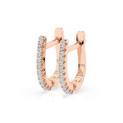 0,18 Karat Diamant Creolen, Rotgold 585 / 14 Karat, Gewicht ca. 1.5 g.