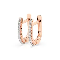0,18 Karat Diamant Creolen, Rotgold 585 / 14 Karat, Gewicht ca. 1.5 g.