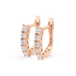 0,6 Karat Diamant Creolen, Rotgold 585 / 14 Karat, Gewicht ca. 2.2 g.