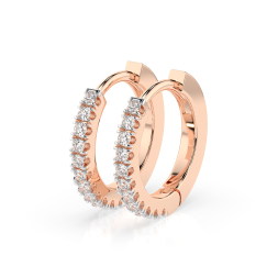 0,22 Karat Diamant Creolen, Rotgold 585 / 14 Karat, Gewicht ca. 2 g.