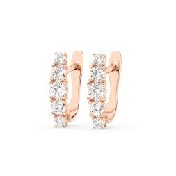 0,85 Karat Diamant Creolen, Rotgold 585 / 14 Karat