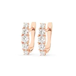 0,85 Karat Diamant Creolen, Rotgold 585 / 14 Karat, Gewicht ca. 2.1 g.