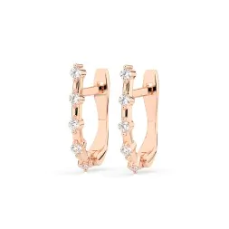 0,2 Karat Diamant Creolen, Rotgold 585 / 14 Karat, Gewicht ca. 1.6 g.