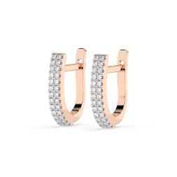 0,22 Karat Diamant Creolen, Rotgold 585 / 14 Karat, Gewicht ca. 2.5 g.