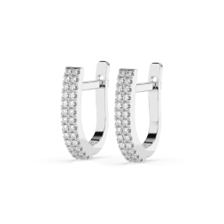 0,22 Karat Diamant Creolen, Weißgold 585 / 14 Karat, Gewicht ca. 2.5 g.