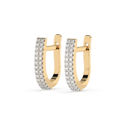 0,22 Karat Diamant Creolen, Gelbgold 585 / 14 Karat, Gewicht ca. 2.5 g.