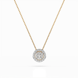 Diamantanhänger in 0,11 Karat, Gelbgold 585 / 14 Karat, mit einer 585ger Goldkette in 40 cm lang, Gewicht ca. 1,3 g.