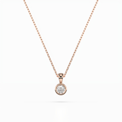 Diamantanhänger in 0,1 Karat, Rotgold 585 / 14 Karat, mit einer 585ger Goldkette in 40 cm lang, Gewicht ca. 1,6 g.